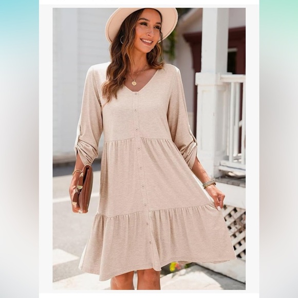 NWT Women's Beige Button-Down Tunic Top 2XL - Picture 4 of 7